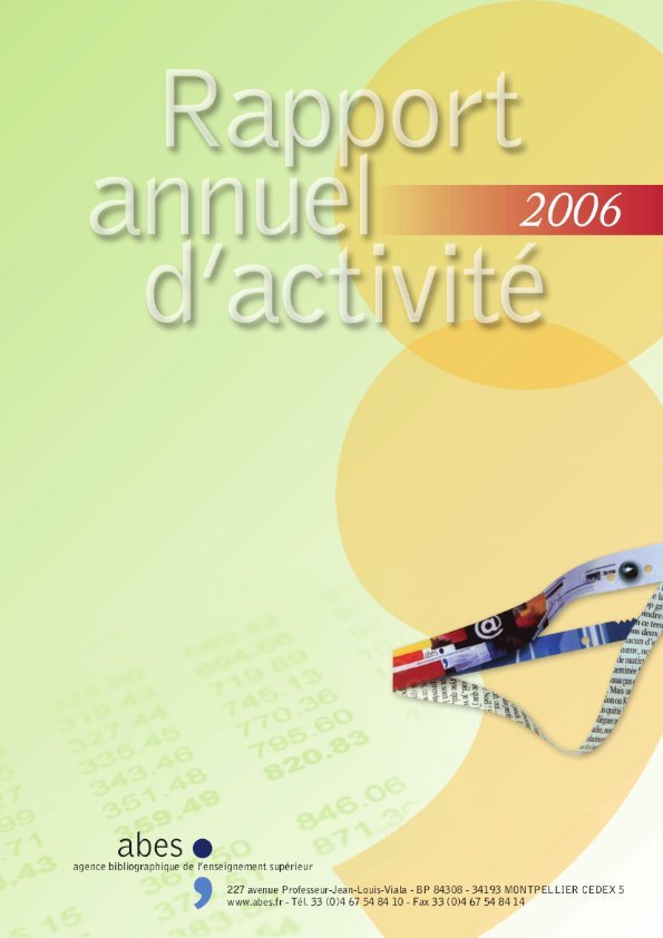 Couverture rapport d’activités 2006