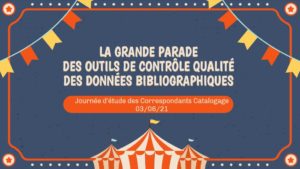 Visuel de présentation de la journée d'étude des Correspondants Catalogage