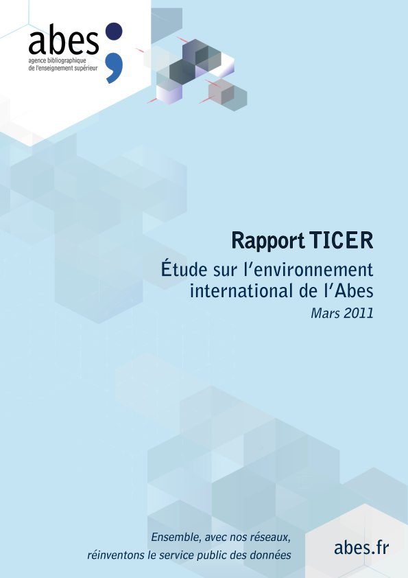 Portada del informe TICER 2011: Estudio medioambiental internacional de la Unión EuropeaAbes