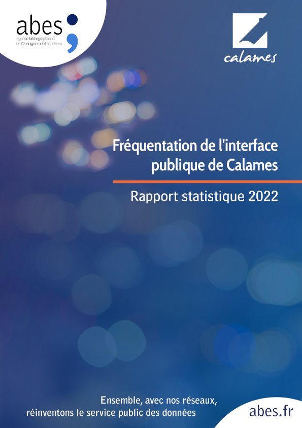 Couv fréquentation interface publique Calames - Rapport statistique 2022