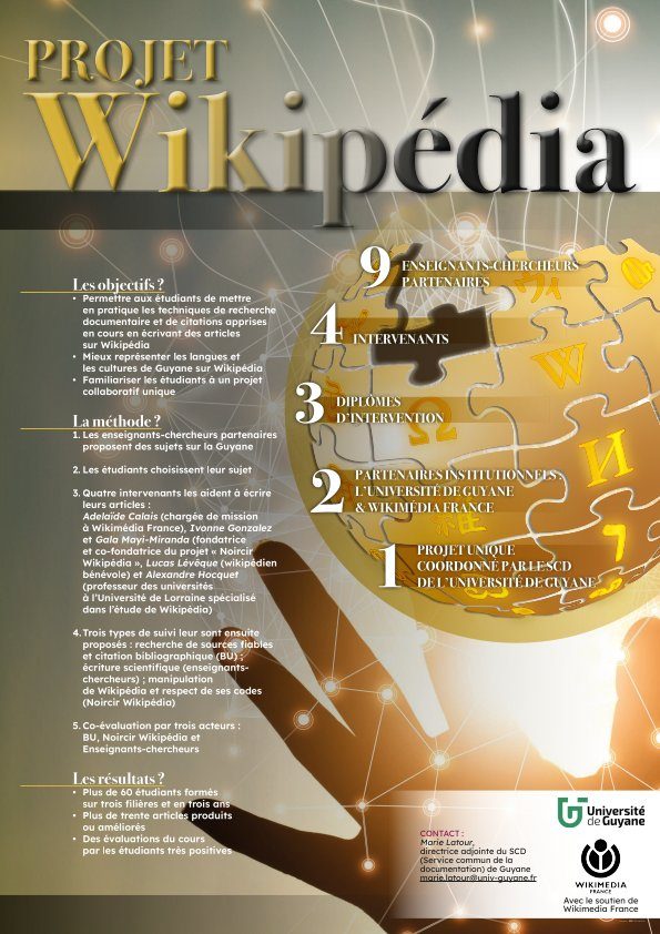 Projet Wikipedia (SCD de l’Université de Guyane) – Poster Journées Abes 2023