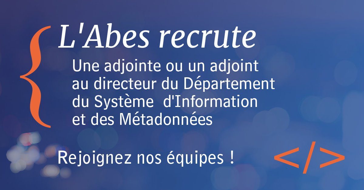 Offre adjointe ou adjoint au directeur du département du système d'information et des métadonnées